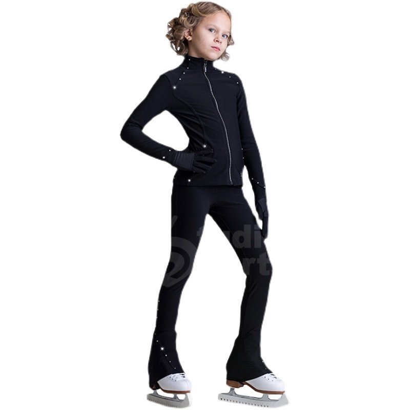 俄罗斯进口studiosports儿童花样滑冰训练烫钻保暖滑冰ss010滑冰服