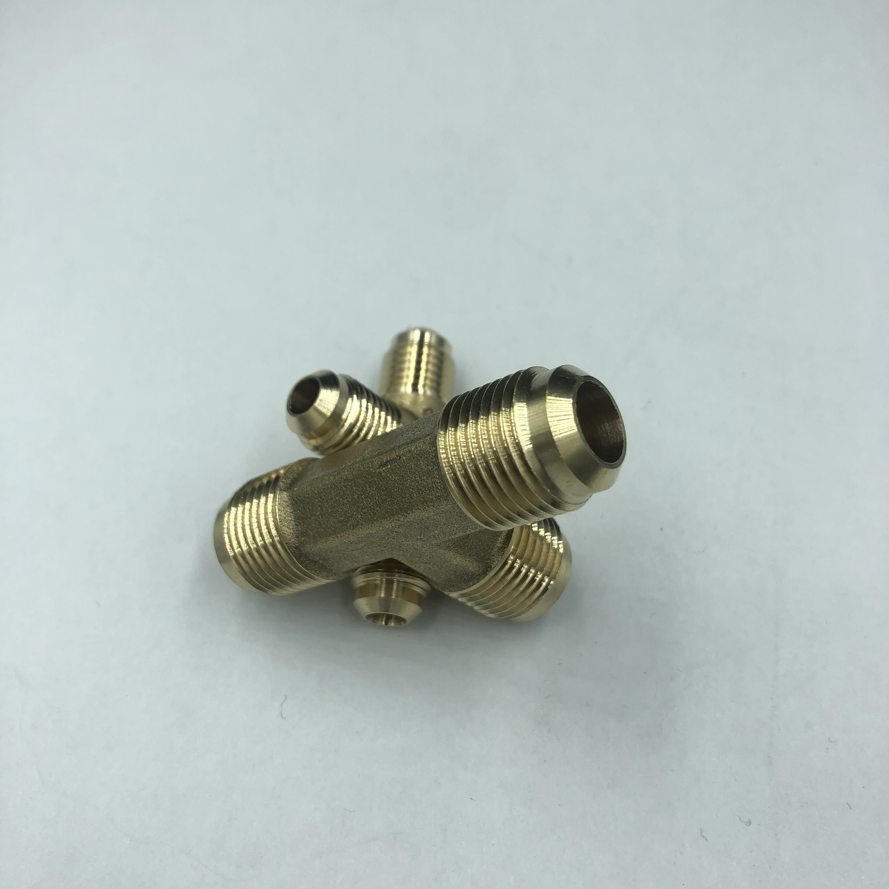 扩口英制紫铜铜管焊接喇叭口空调制冷配件插口三通空调配件