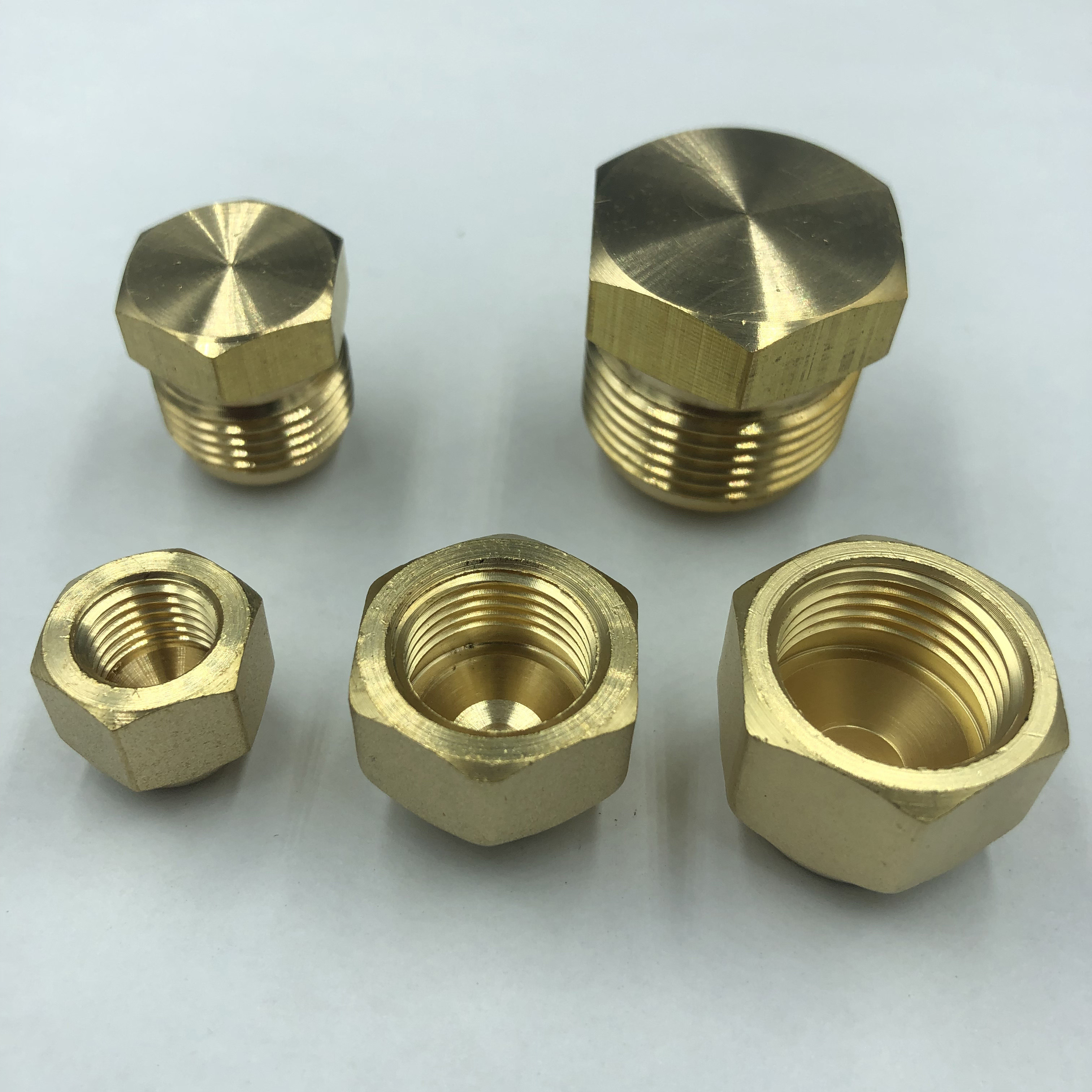 黄铜堵头堵帽内丝管帽堵盖外丝闷头管塞2分空调配件