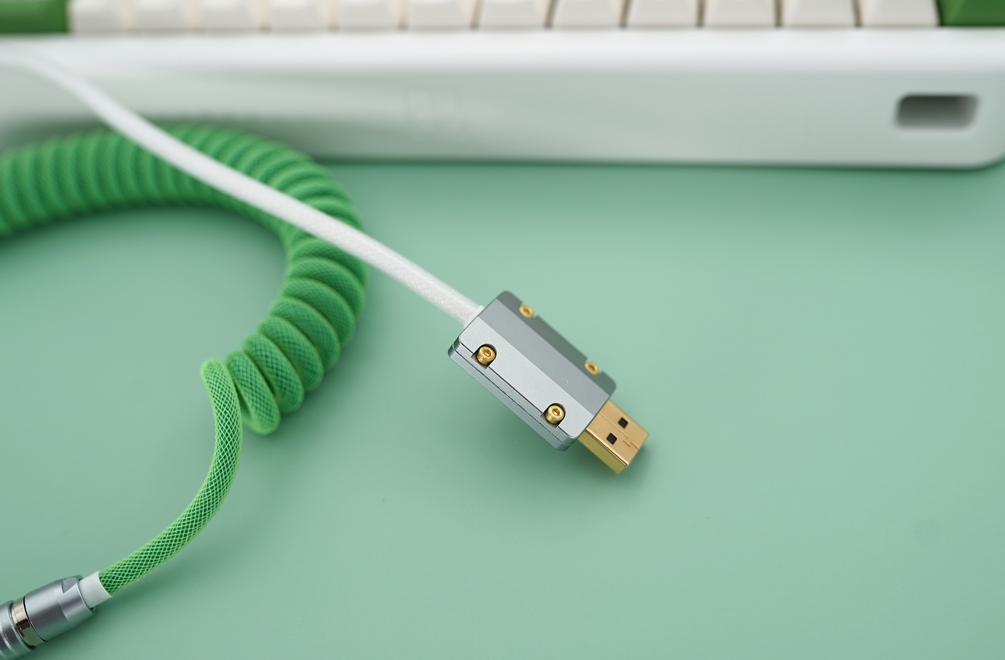 geekcable手工机械键盘数据线filco斐尔圣手二代键帽线sp奶酪绿