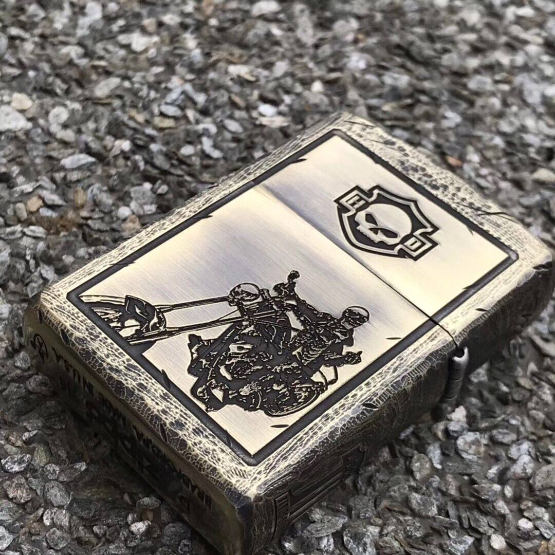 zippo打火机原装正版 纯铜盔甲哈雷精神 奔放自由 zppo正品收藏级