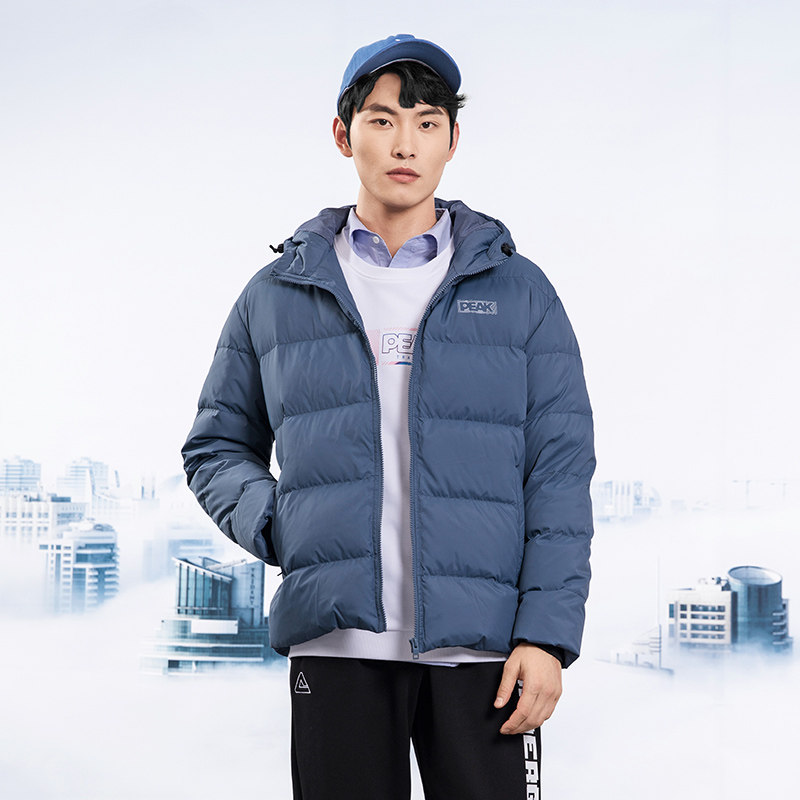 匹克羽绒服男士2021秋冬季新款连帽短款运动休闲保暖运动羽绒服