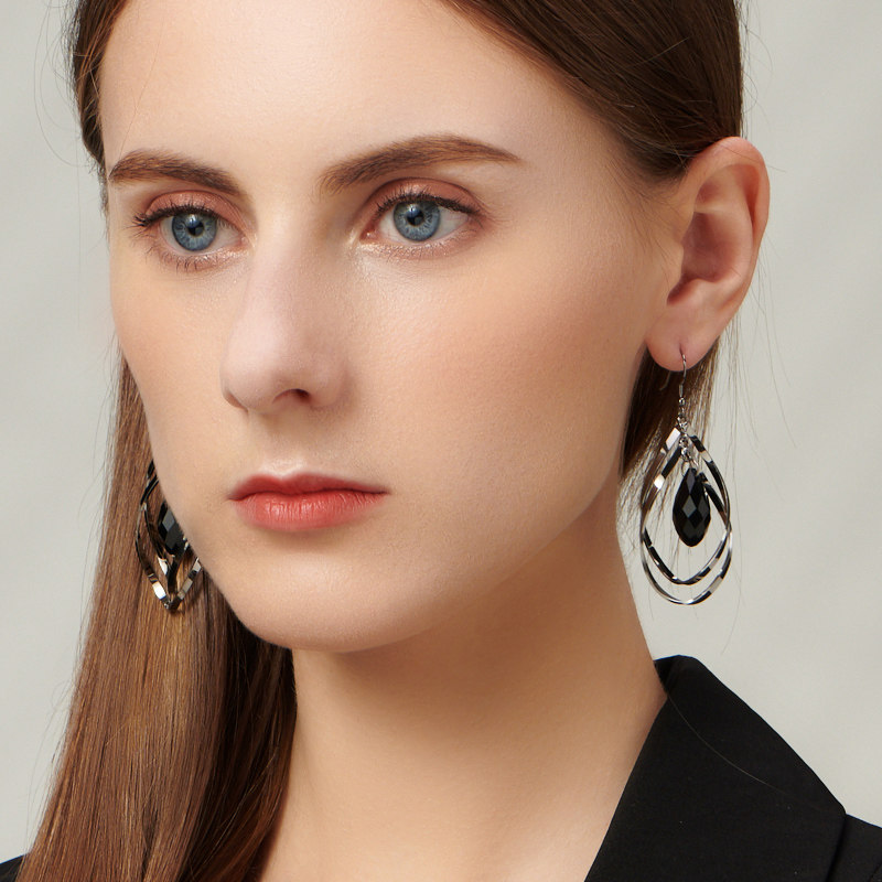 欧美风螺旋水滴无洞耳环无耳洞耳银耳时尚耳饰耳环