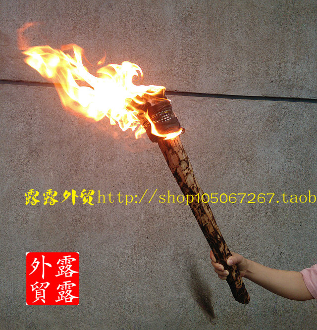 木头火把复古火炬篝火舞台表演火把探险古装火把电影道具反复使用
