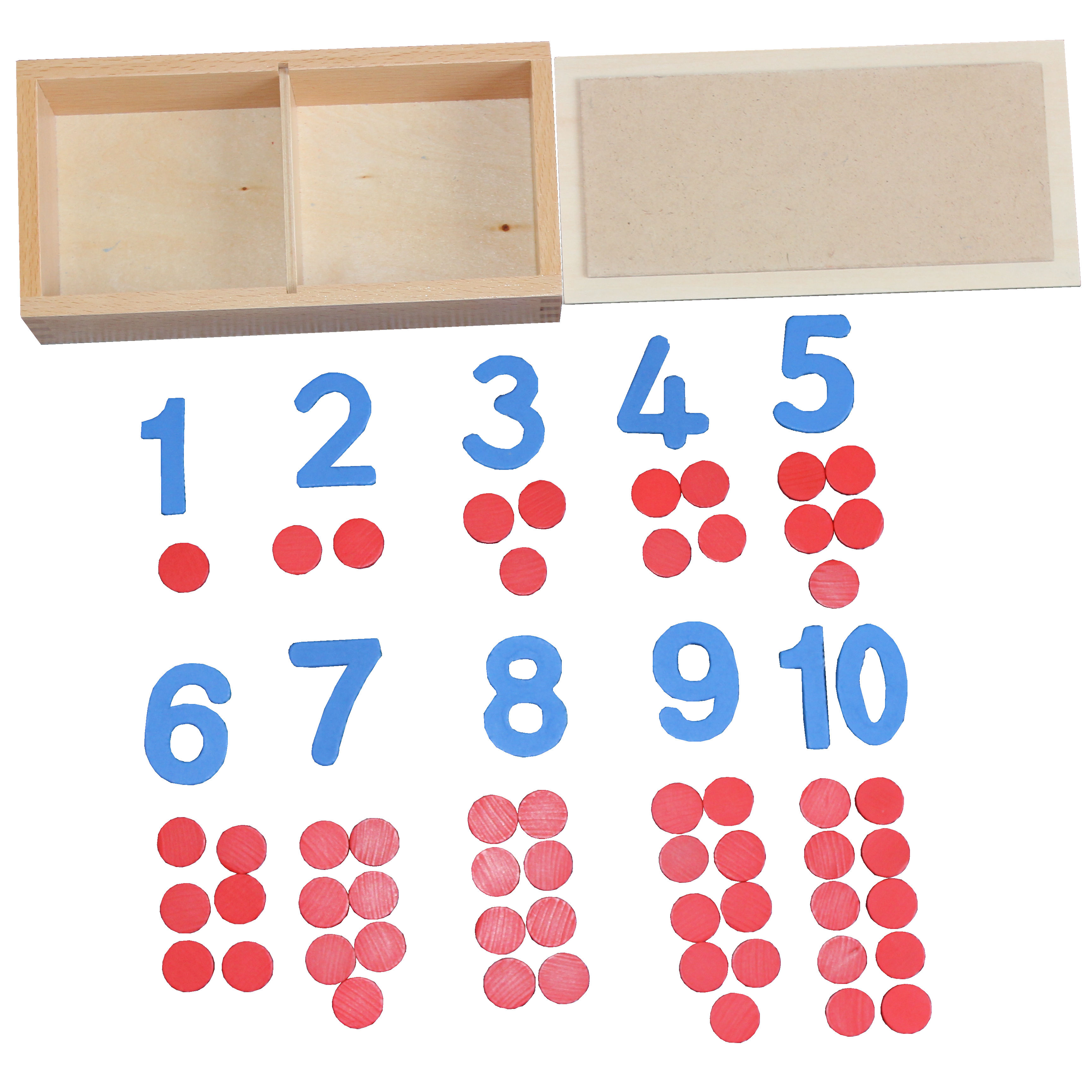 蒙氏数学教具数字筹码数量配对蒙台梭利幼儿园儿童早教教具