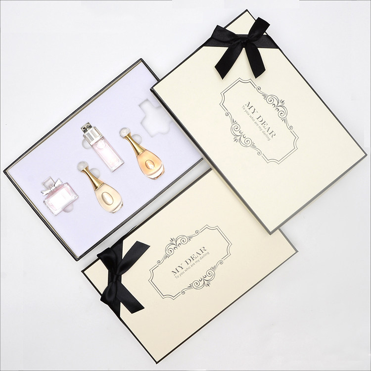 米白白色天地地盖香水包装盒mydear件套礼品盒礼品盒