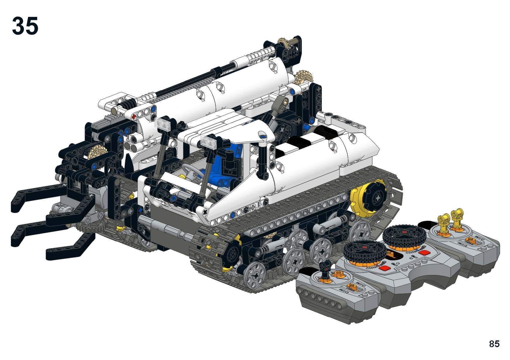 乐高式架高机履带抓举电动遥控科技积木moc4704塑料积木