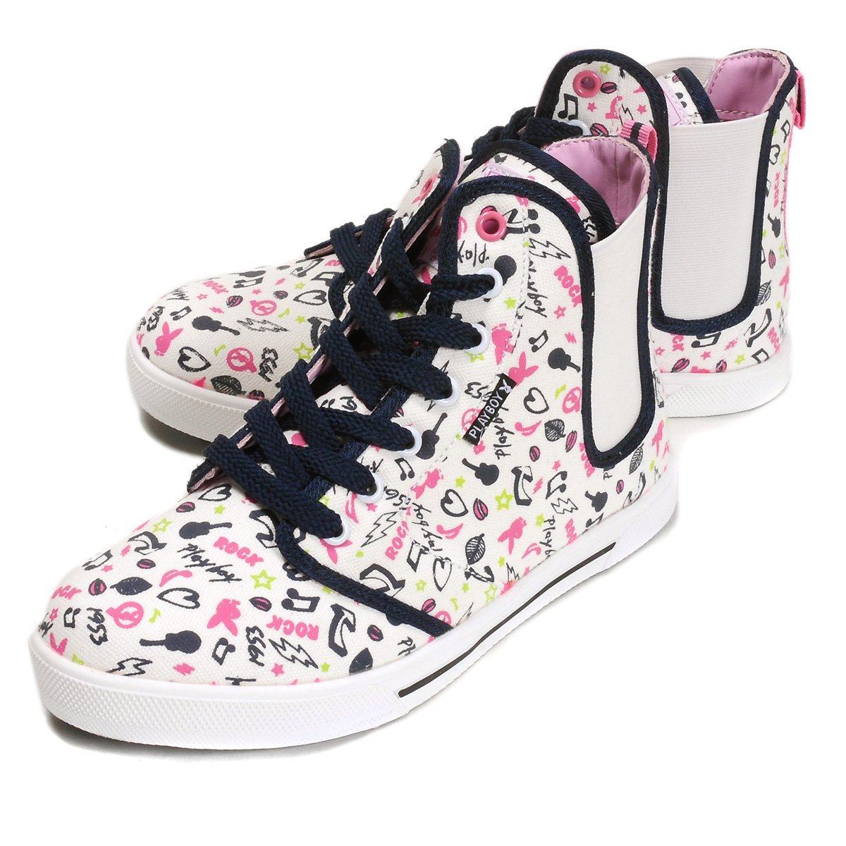 playboybunnyrock摇滚女孩高筒休闲板2色高帮鞋