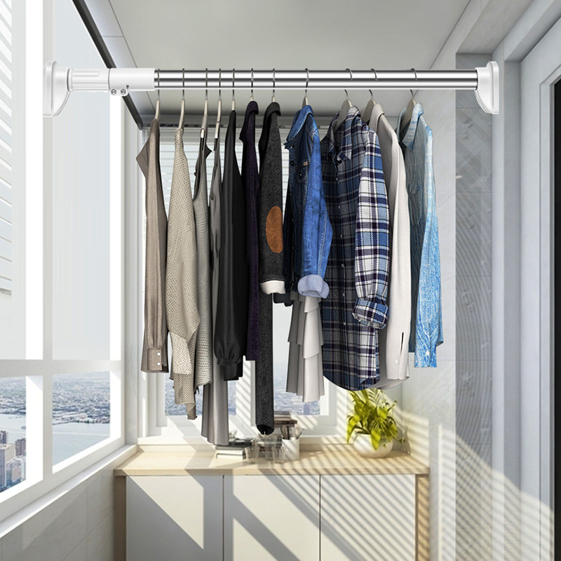 免打孔伸缩杆挂衣晾衣杆浴室卫生间架浴帘杆窗帘杆卧室衣柜撑杆子