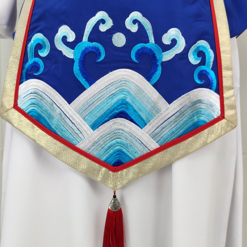 越剧新款戏服吕布将军绣花蟒龙海浪海浪花花纹民族服装