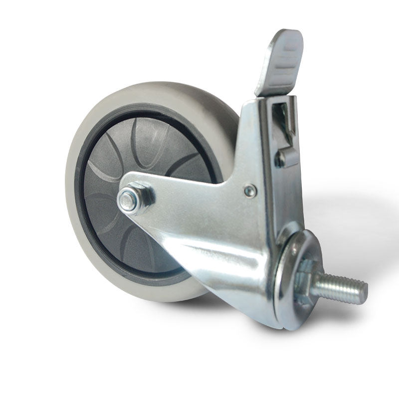 脚轮车轮推车轮子4寸万向超静音耐磨耐压进口橡胶车轮