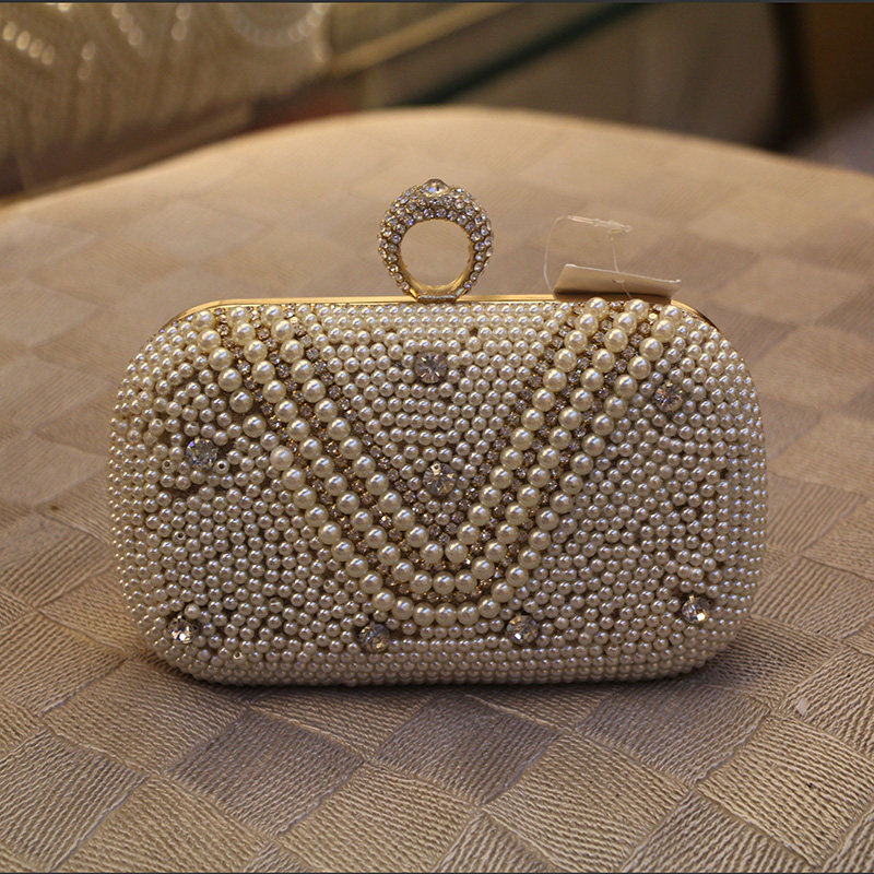 珍珠包包2019新款手拿包新娘新娘手包女包宴会手拿包