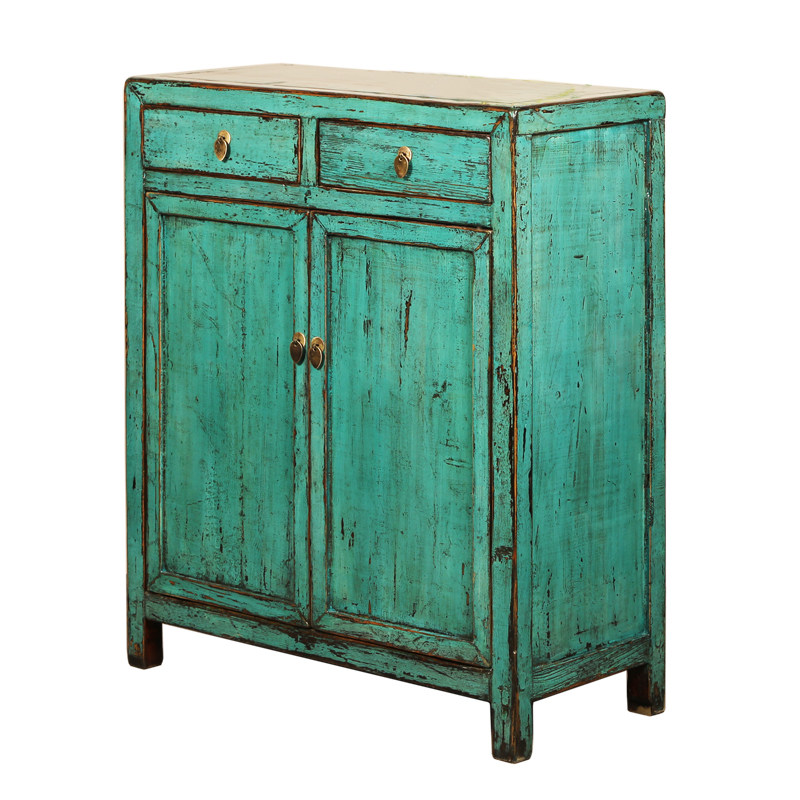 中式做旧鞋柜多层柜橱实木靠墙混搭装饰玄关柜复古简约现代走廊柜