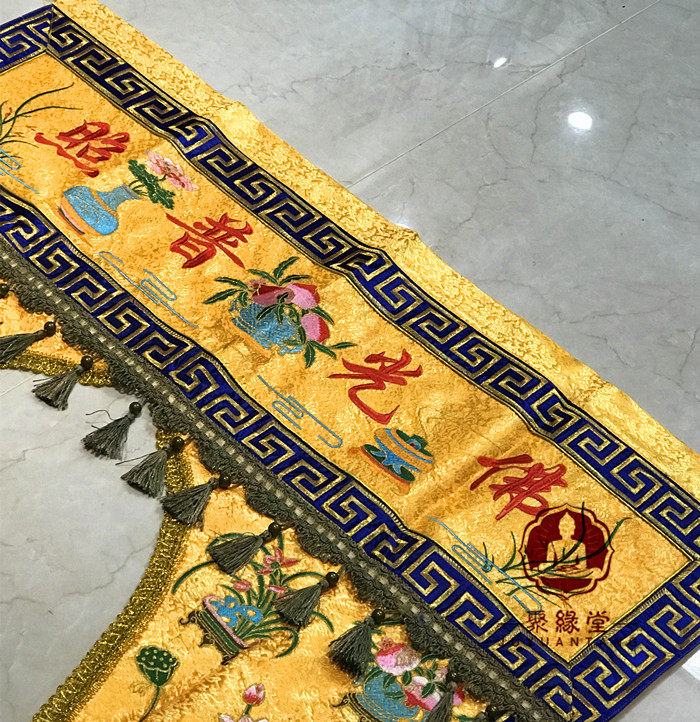 佛教神帐佛光普照龙门帐佛帐佛堂用品高档提花佛堂背景装饰门帘布