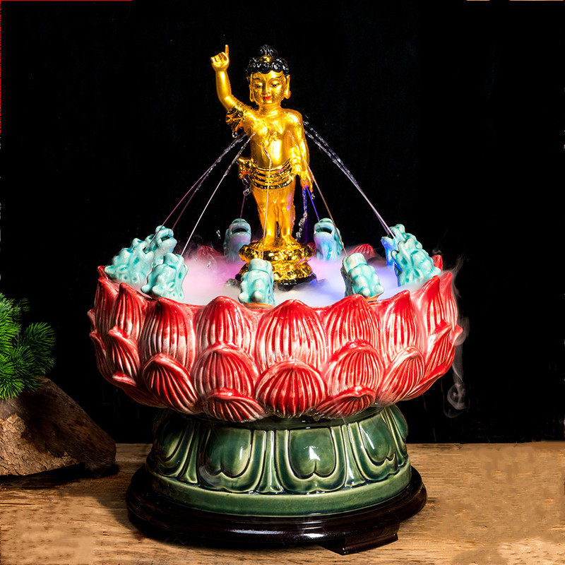 水浴九龙喷水佛盆释迦牟尼太子九条龙用品浴佛盆寺庙摆件