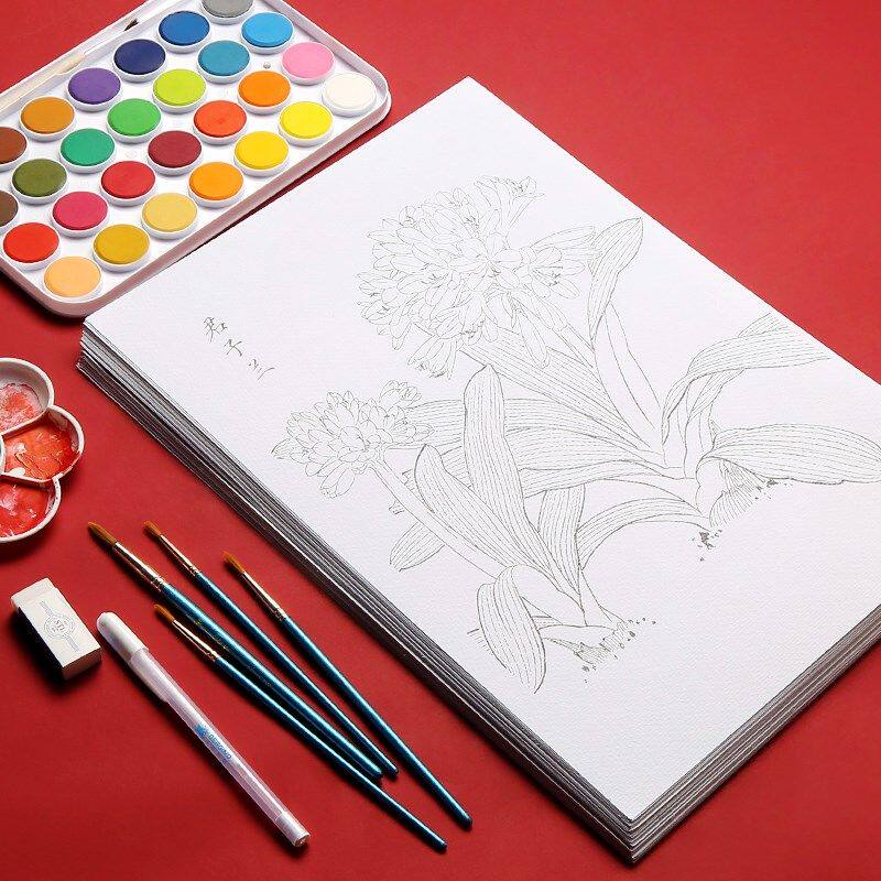 水彩线稿手绘画填色临摹底稿初学者上色绘本涂色描红本