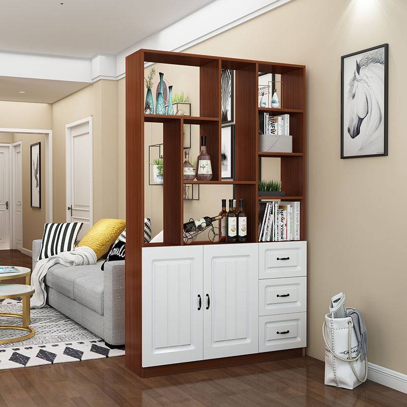 现代简约客厅玄关隔断进门酒柜实木屏风鞋柜多功能门厅