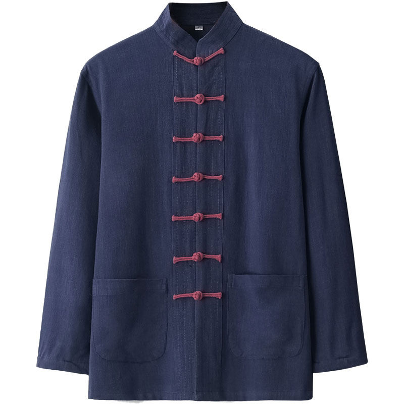 夏季亚麻特大中式唐装男士中国国风外套复古唐装