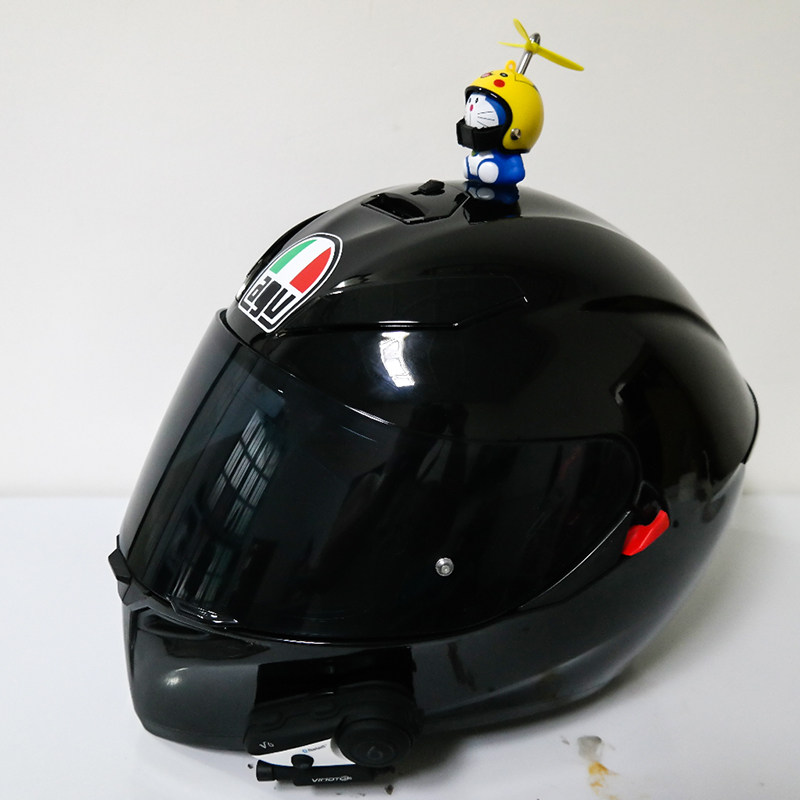 抖音同款网红小黄鸭头盔竹蜻蜓汽车摆件电动车摩托车摆件