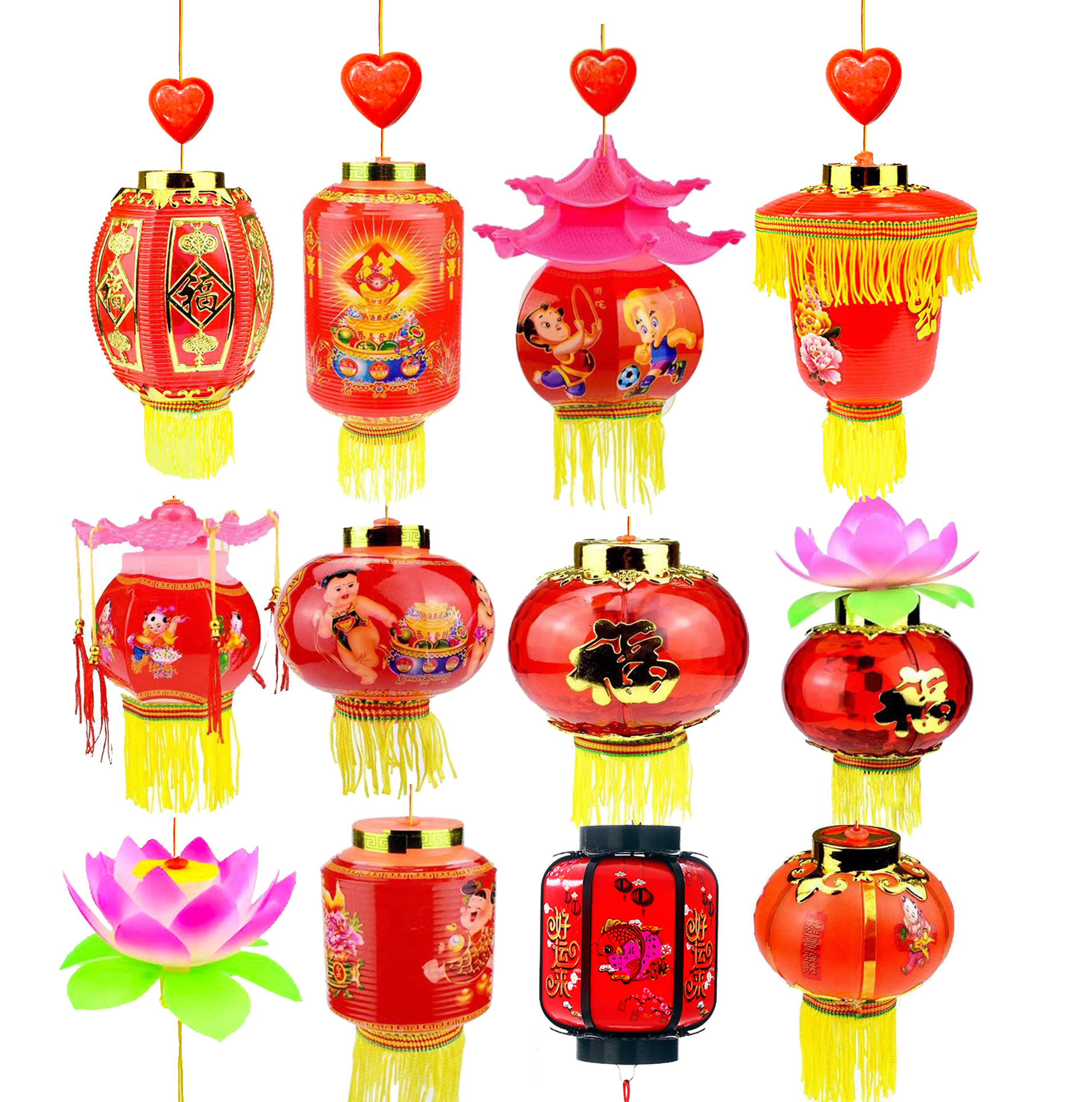 灯笼发光儿童手提节庆福字挂饰小灯笼春节元宵灯笼