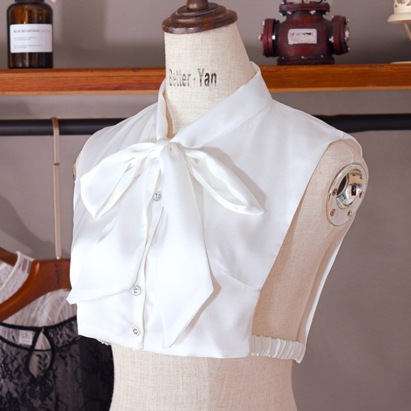 领子女士新款秋冬百搭假领韩版假衬衫飘带蝴蝶结假领