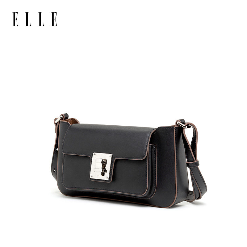 elle小包斜挎包腋下通勤牛皮简约女包包简约单肩女士包袋