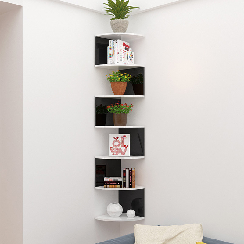 墙角书架置物架搁架收纳架壁挂墙搁板墙壁转角架角落三角墙上隔板
