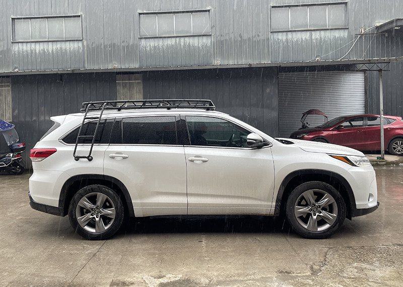 适用丰田汉兰达专用改装不锈钢铝镁打孔无损安载车顶架