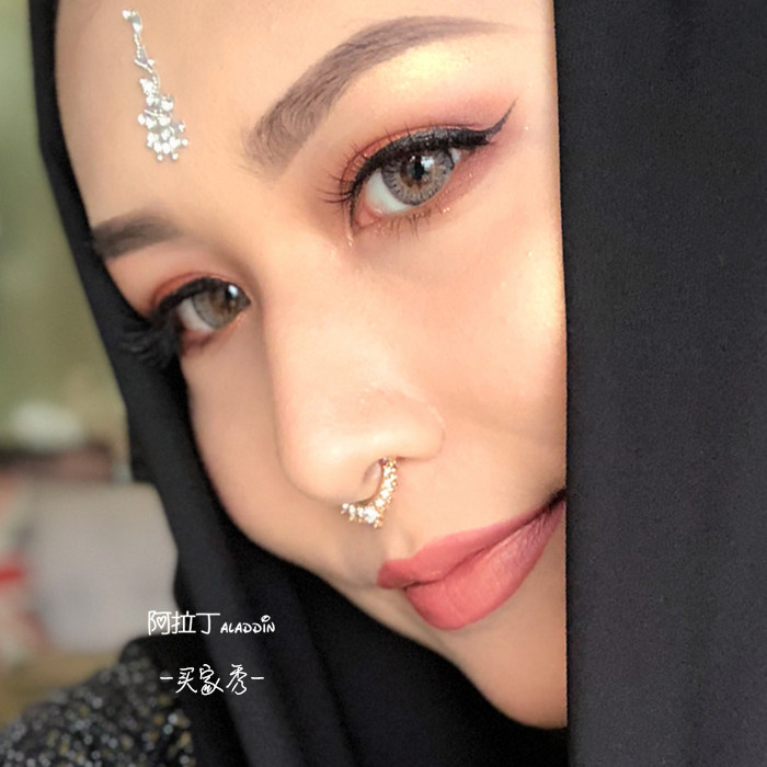 舞鼻环印度肚皮鼻夹假鼻环鼻钉个性饰品无需穿刺肚皮舞配饰