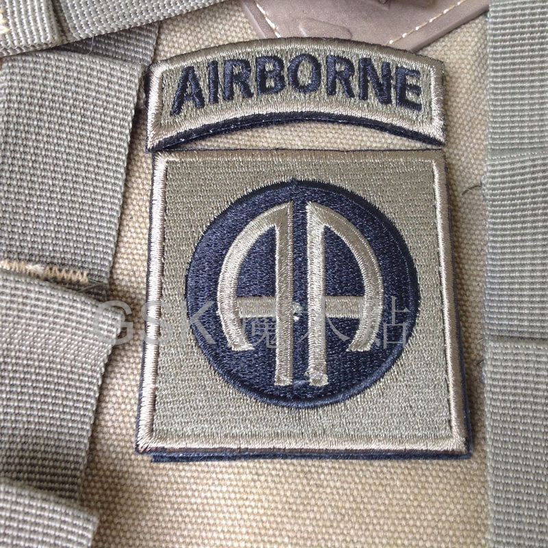 82ndairborne美军空降臂章刺绣魔术徽章战术士气贴章