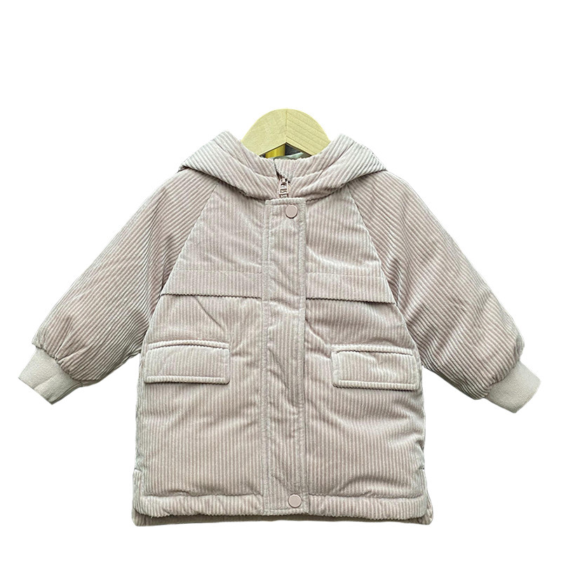 禾雪童装女童羽绒服2020冬装新款儿童灯芯绒加厚羽绒服