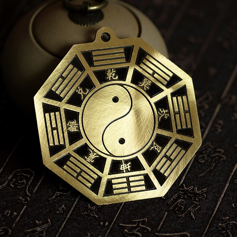 八卦生肖纯铜铜门凸镜挂件不合平面镜家用门口摆件
