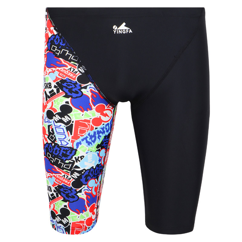 英发迪士尼儿童泳裤 男孩小中大童比赛竞技专业训练速干五分游泳裤