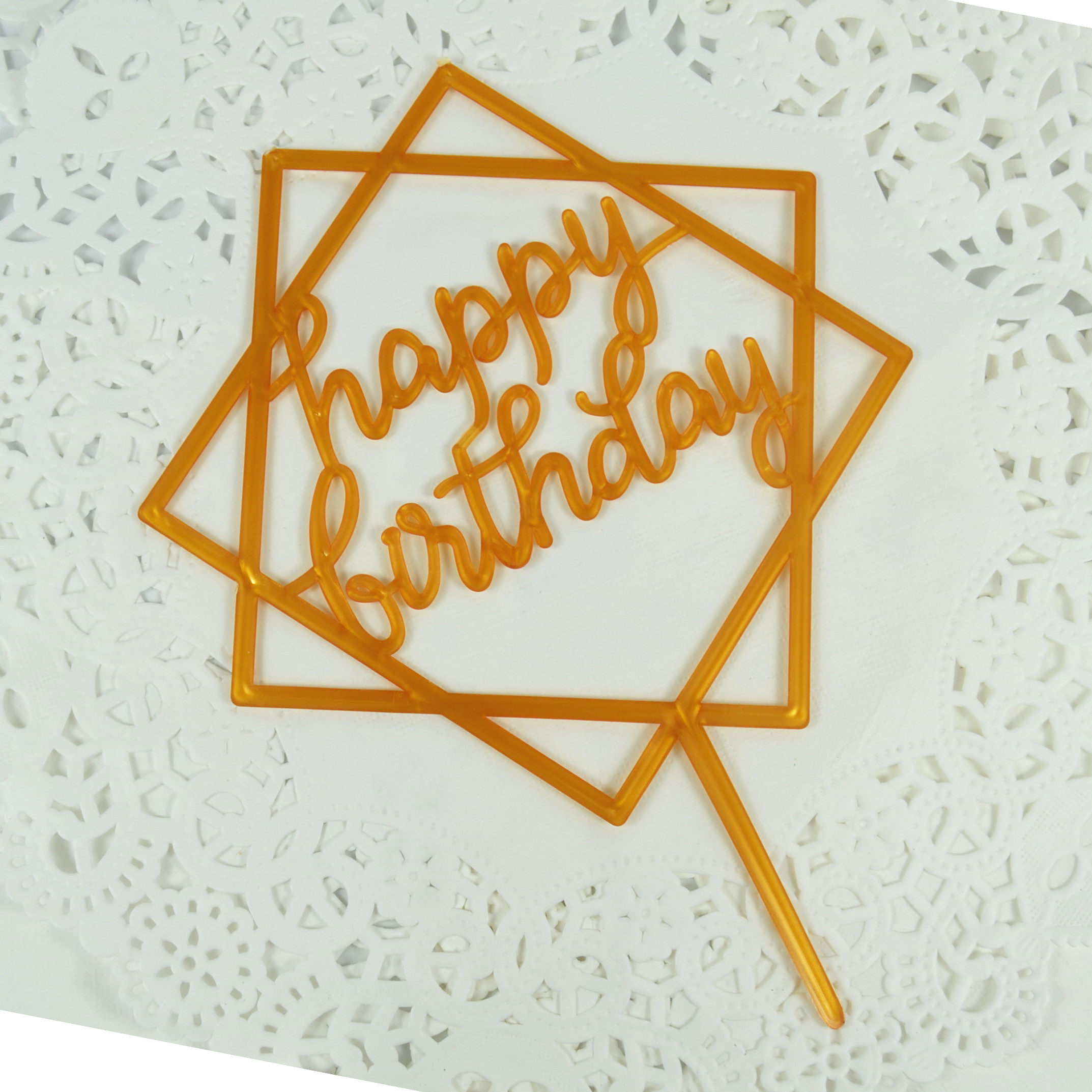亚克力happybirthday插牌插件烘焙甜品生日蛋糕装饰插旗节日装扮用品