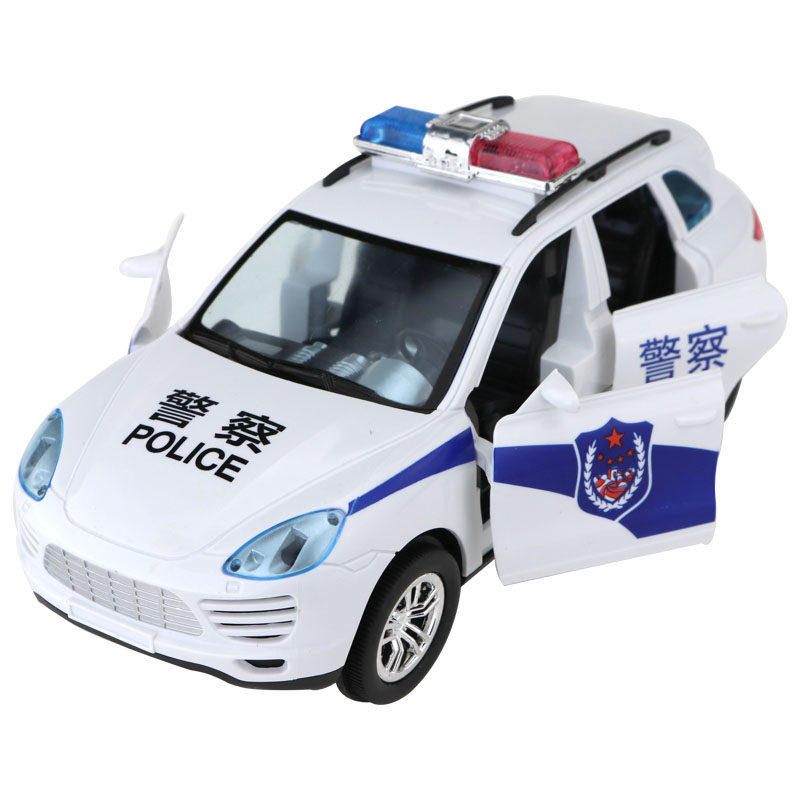 电动警车玩具车110轿车公安 声光四门自动开门 儿童小