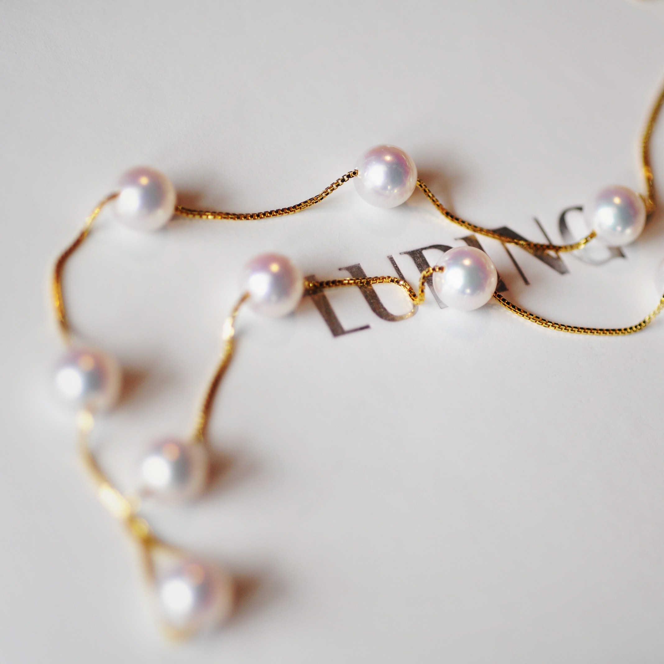 『薇家』满天星.日本akoya天然海水珍珠6~8mm18k金项链 多尺寸