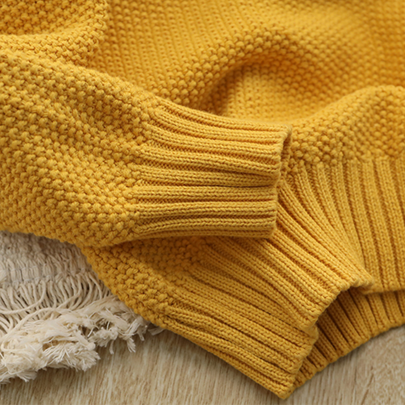 玉米中大棉线纯棉宝宝针织衫圆领毛衣玉米织纯色毛衣