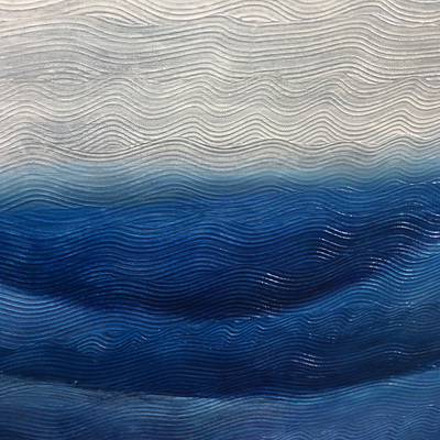 四合艺术手绘装饰画波纹入户玄关纯手绘油画竖版客厅挂画定制