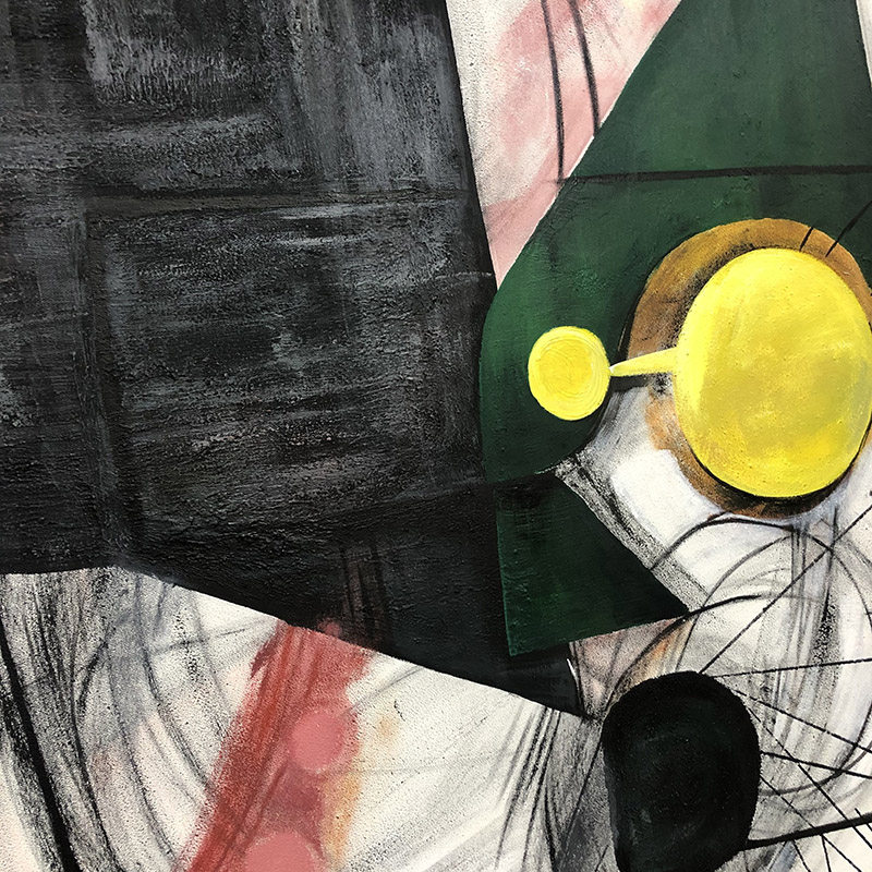 四合艺术手绘抽象构成油画现代简约入门玄关客厅油画