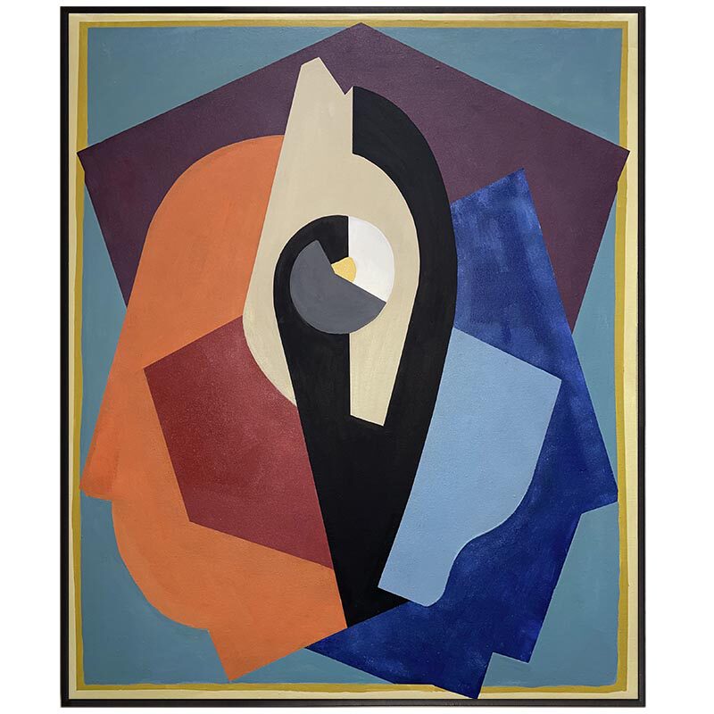 四合艺术手绘抽象油画几何之美现代简约客厅玄关油画