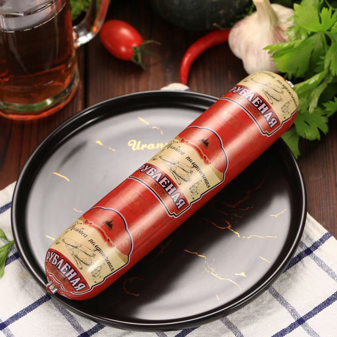香肠俄罗斯风味卢布好吃400克原装纯肉盐水火腿肠包装即食肠类