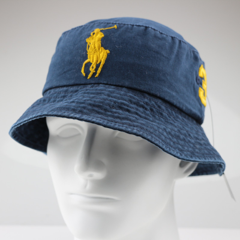 大马刺绣可折叠保罗渔夫休闲百搭潮人平顶盆帽帽子