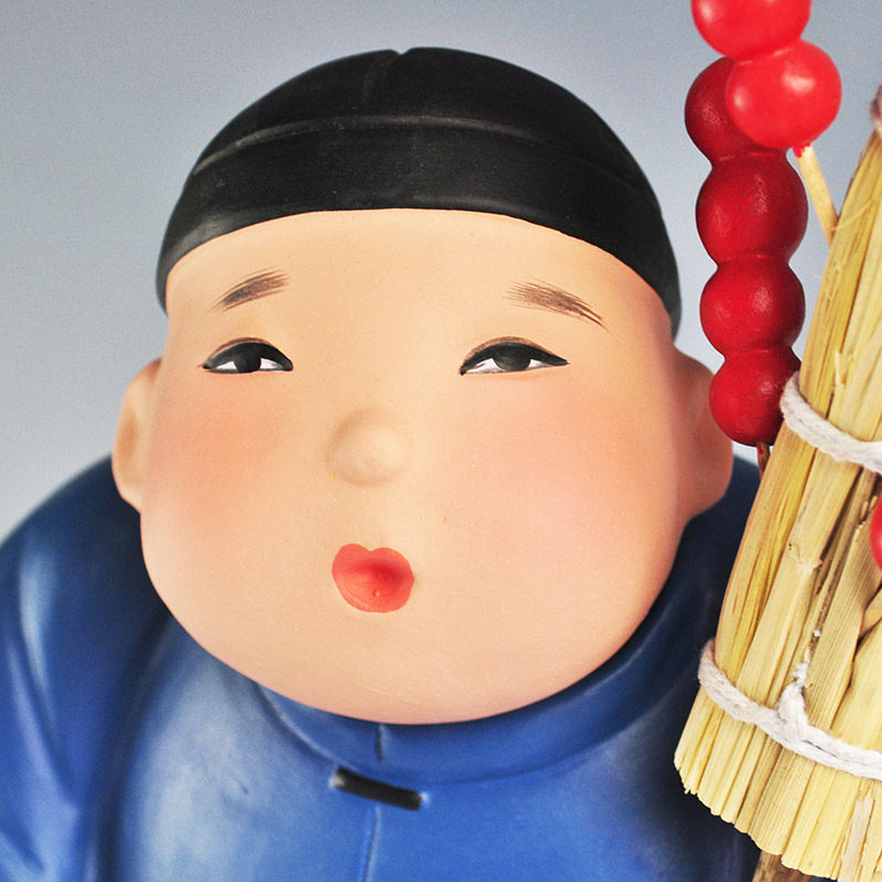 泥人天津张彩塑彩塑糖葫芦萌萌可爱摆件冬天春节泥人