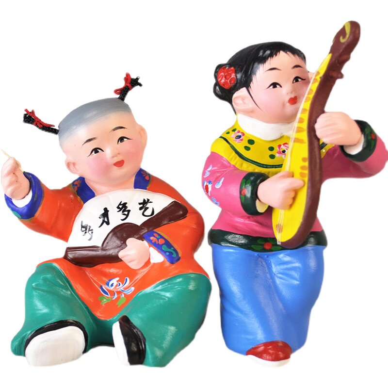 泥人张彩塑彩塑多才多艺泥娃娃童趣摆件小朋友客厅儿童泥人