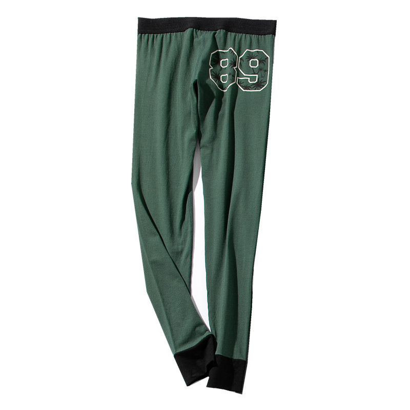 新款男士秋裤纯棉字母印花薄款保暖青年秋冬保暖裤