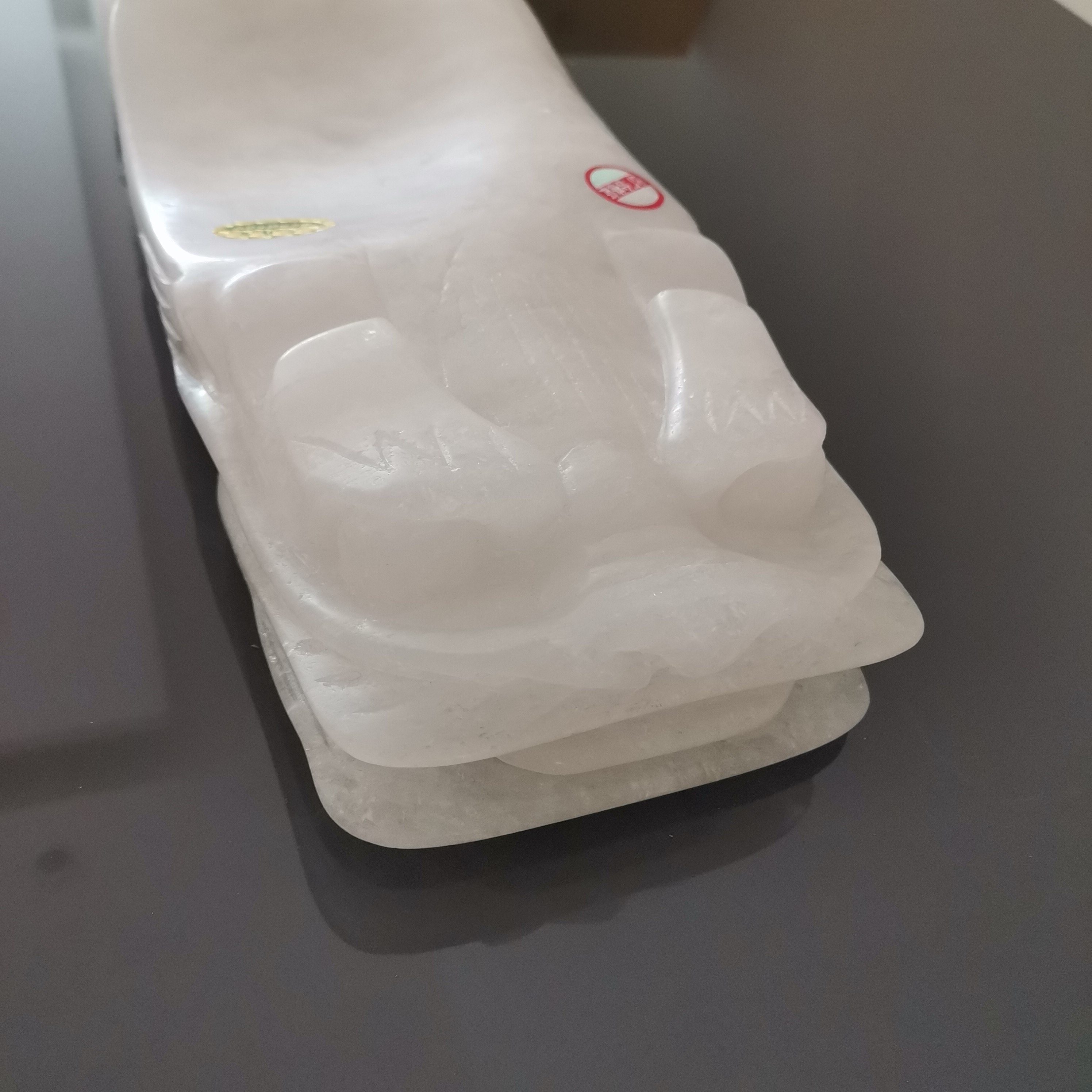 石膏枕头应城正品双龙雕刻颈椎保健天然寒水石枕头