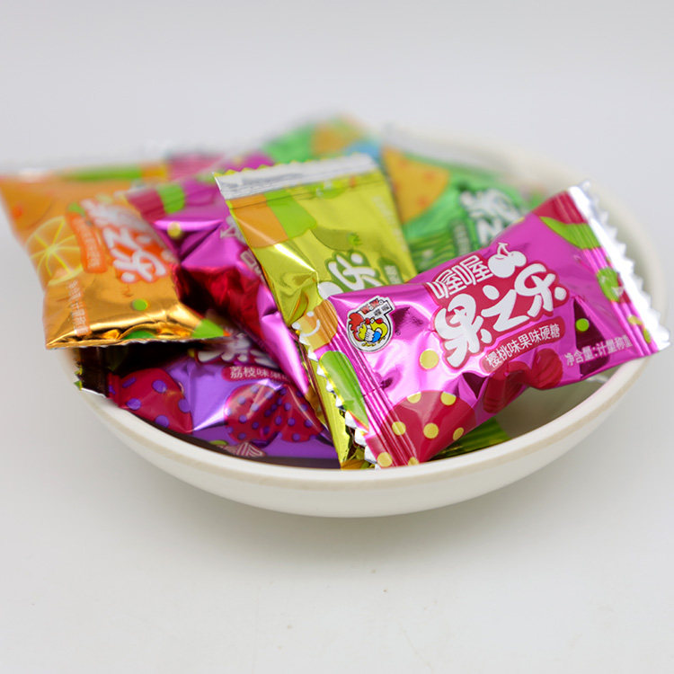 喔喔果之乐水果味硬糖糖块散装500g结婚喜庆传统糖果