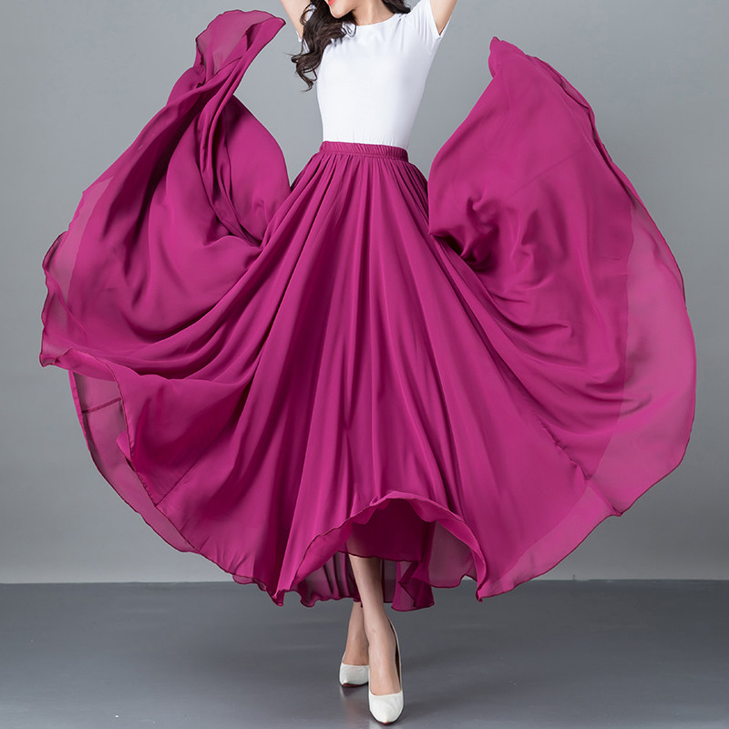 新款半身高腰大摆长裙960度波西西米亚大广场舞半身裙