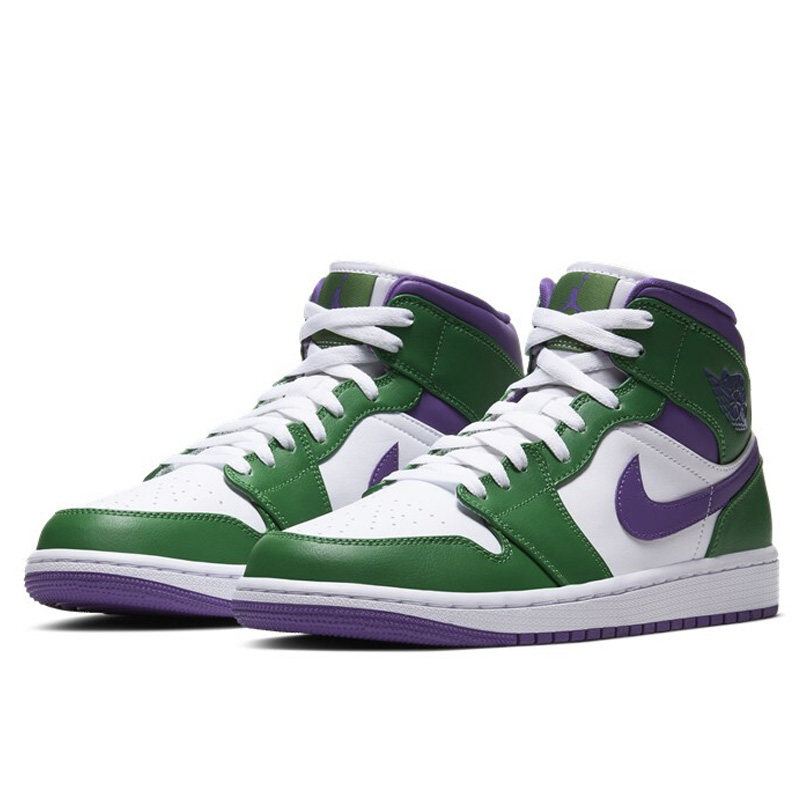 耐克男鞋airjordan1mid绿巨人白绿脚趾运动篮球鞋554724300