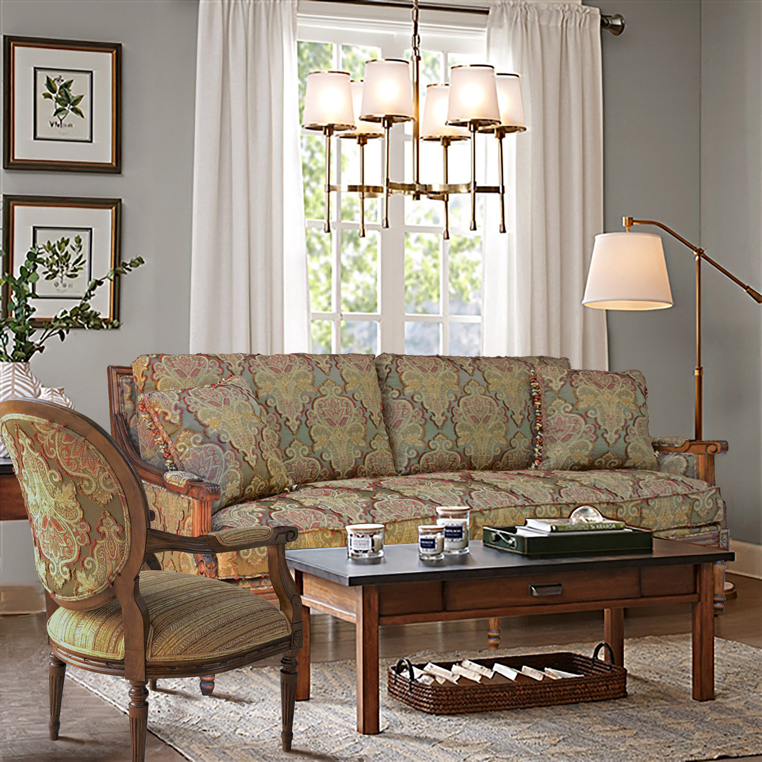 美国进口实木沙发复古雕花法式宫廷风圈圈椅沙发椅